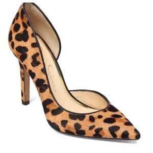 Jessica Simpson Fur Leopard Print Stiletto Heels 7.5